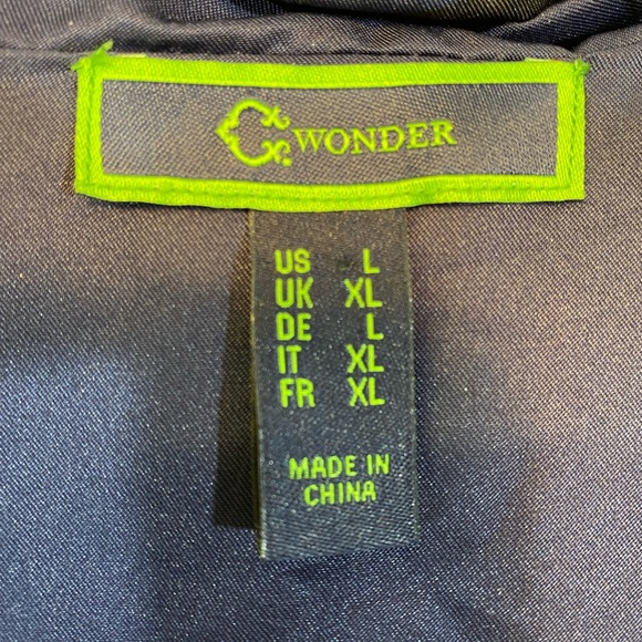 C Wonder Bright Stripe 3/4 Length Reversible (Navy)Jacket Pockets Adjust Waist - Picture 6 of 10